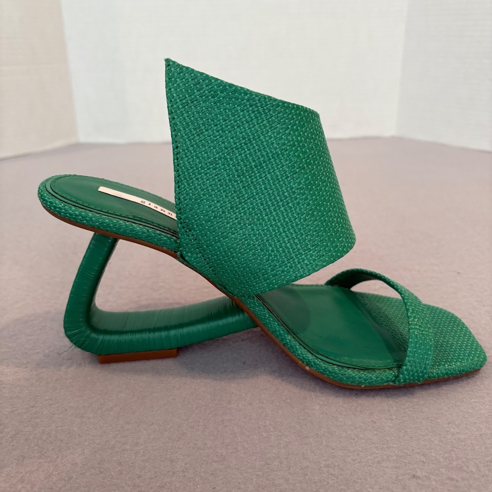 Gianni Bini‎ Green Sculptural Heel Sandals – Size 9.5M - Picture 6 of 16